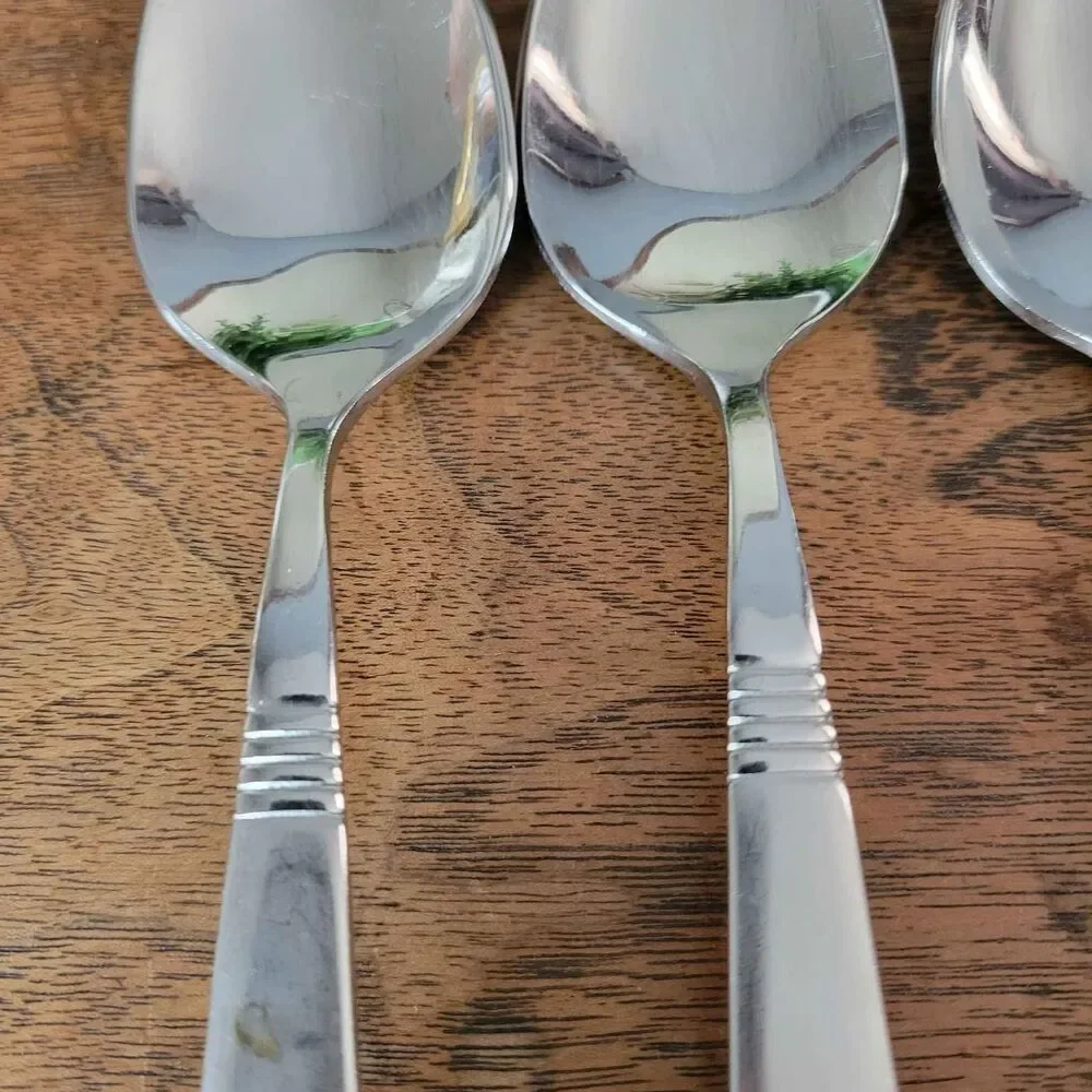 Lot of 8 Oneida 18/8 OHS345 Pattern Tablespoons Frosted Handle